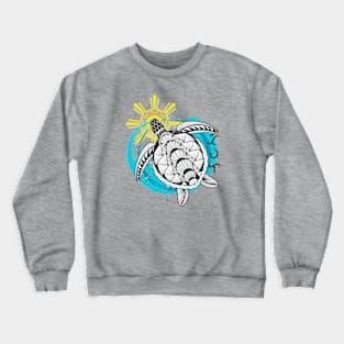 Tribal line Art Turtle / Baybayin word Tiwala (Trust) Crewneck Sweatshirt